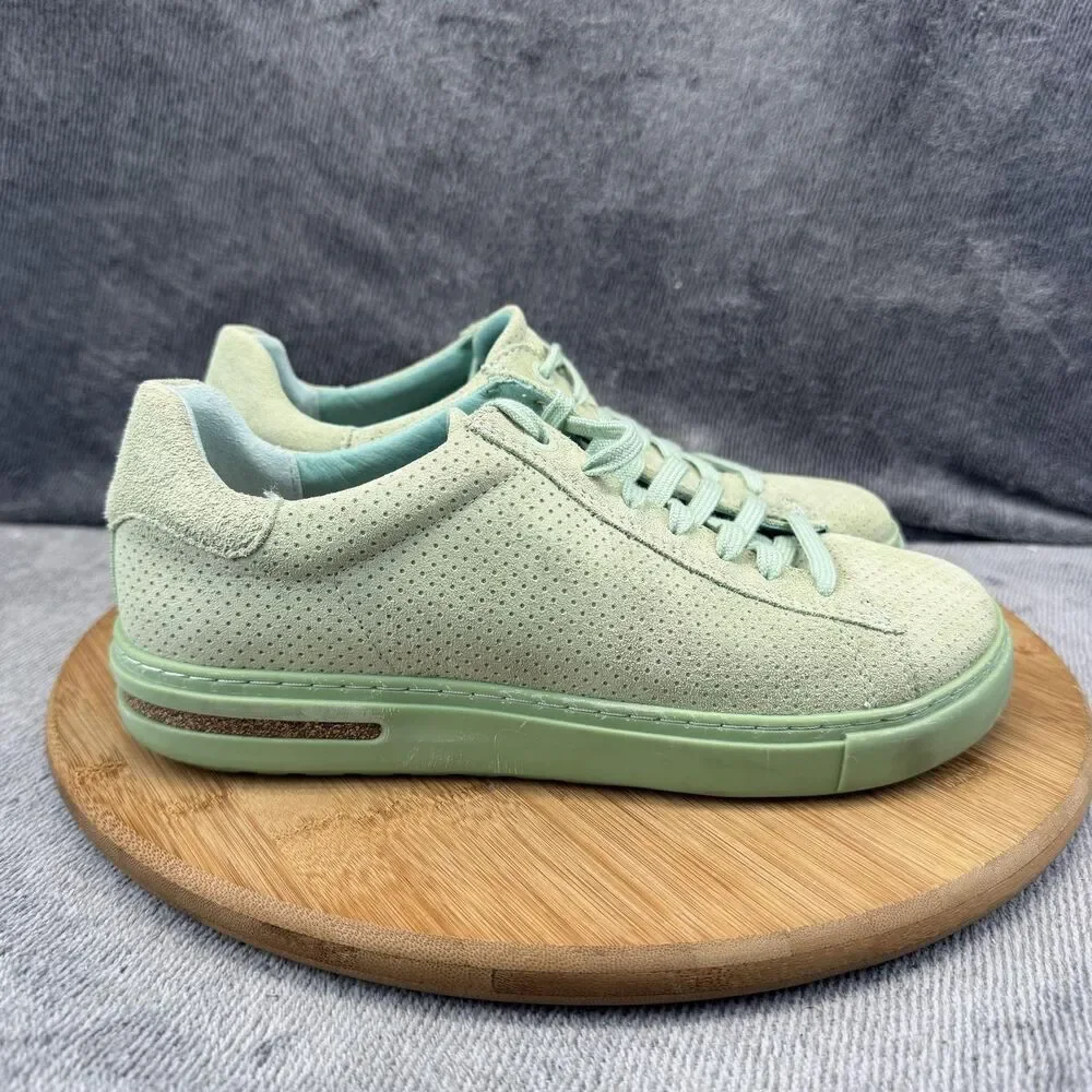 Birkenstock Suede Shoes Womens Size 7 Green Perforated Comfort Sneakers